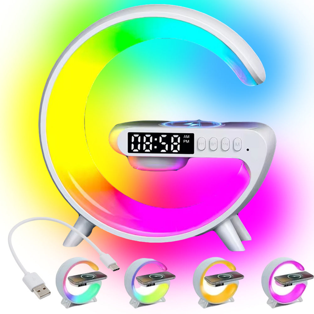 Led šviesos rgb žaidimų įkroviklis indukcijos garsiakalbis žadintuvas radijo laikrodis