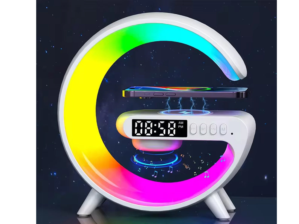 Led šviesos rgb žaidimų įkroviklis indukcijos garsiakalbis žadintuvas radijo laikrodis