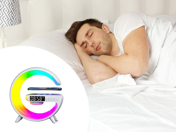 Led šviesos rgb žaidimų įkroviklis indukcijos garsiakalbis žadintuvas radijo laikrodis