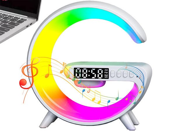 Led šviesos rgb žaidimų įkroviklis indukcijos garsiakalbis žadintuvas radijo laikrodis