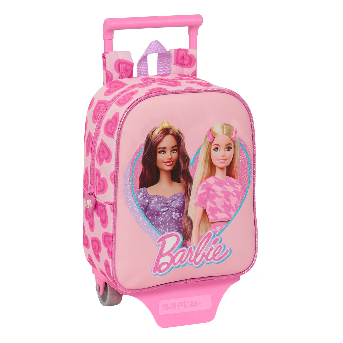 Mokyklinė kuprinė su ratukais Barbie Love Rožinė 22 x 27 x 10 cm