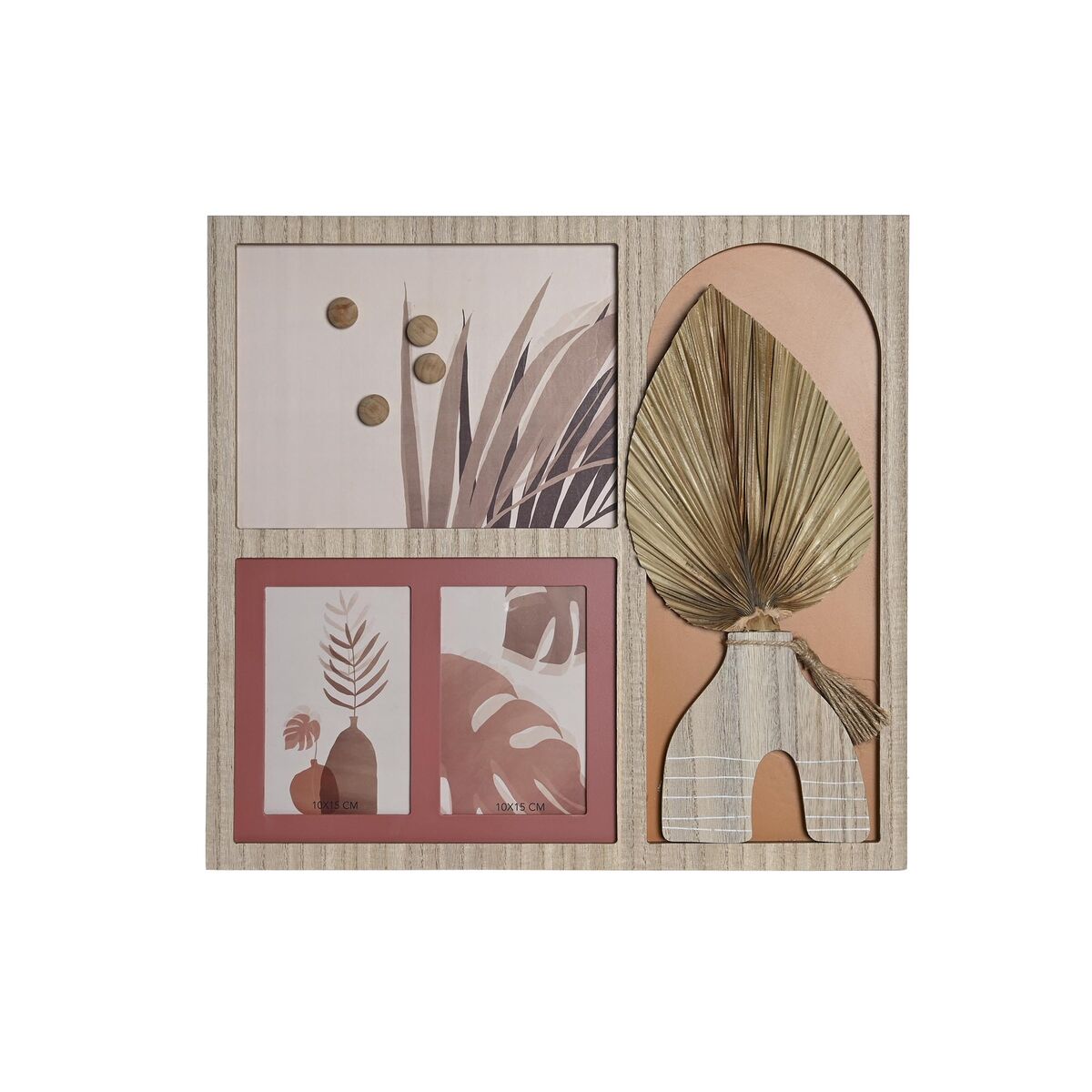 Nuotraukų rėmelis DKD Home Decor 43 x 1,2 x 40 cm Natūralus Spalvotas Medžio MDF Boho