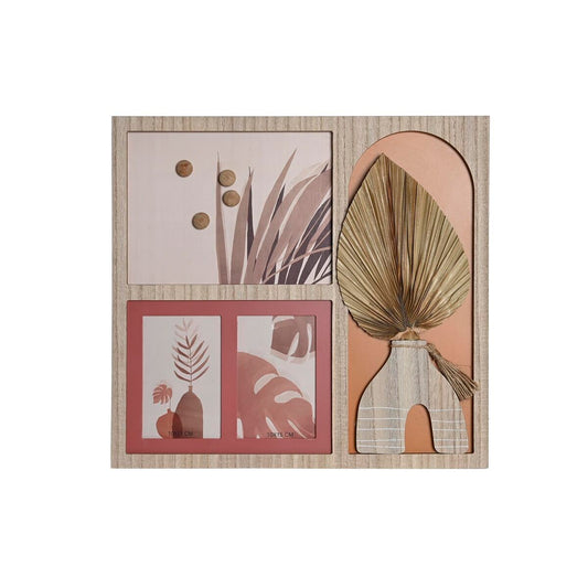 Nuotraukų rėmelis DKD Home Decor 43 x 1,2 x 40 cm Natūralus Spalvotas Medžio MDF Boho