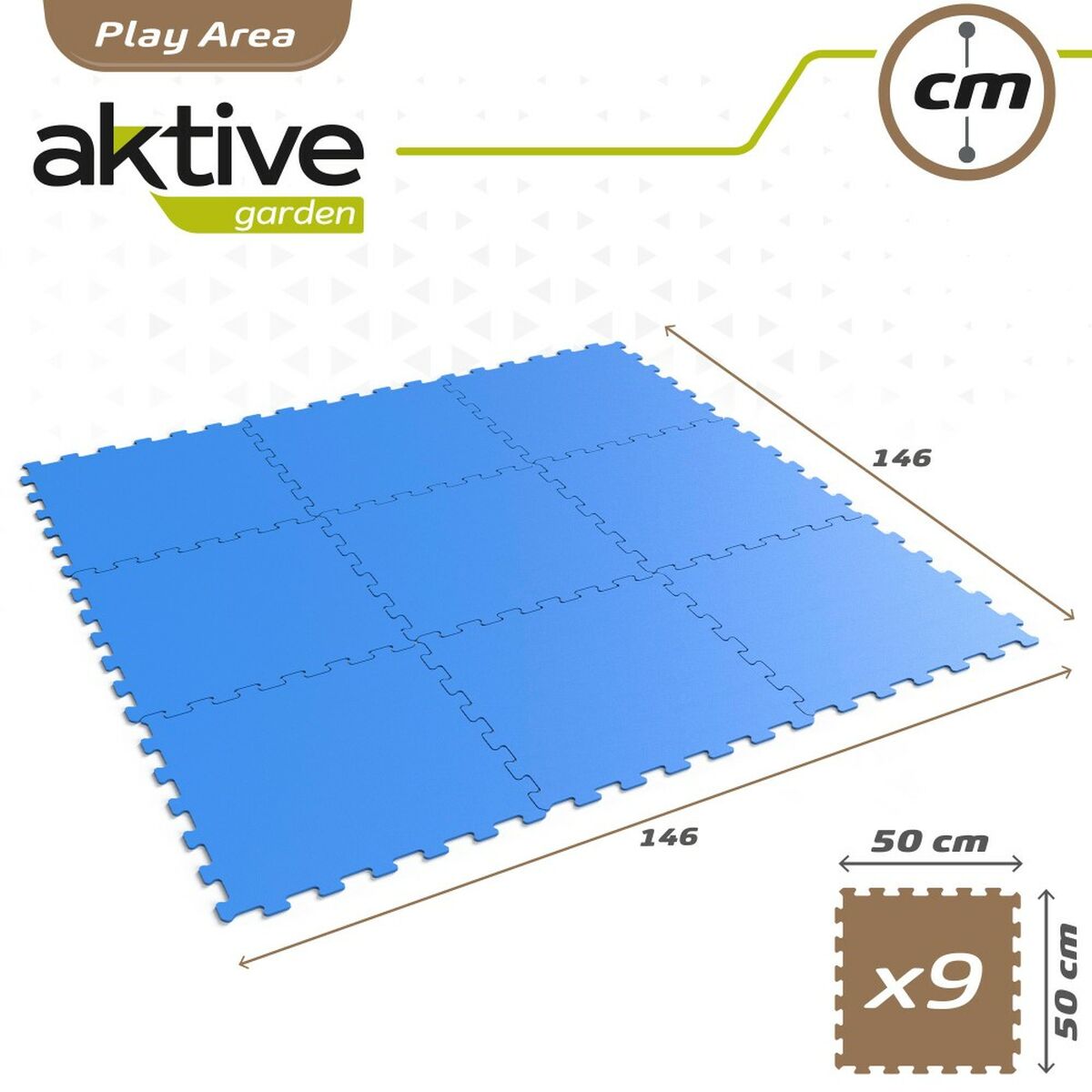 Vaikiška puzlė Aktive Mėlyna 9 Dalys Eva guminis 50 x 0,4 x 50 cm (4 vnt.)