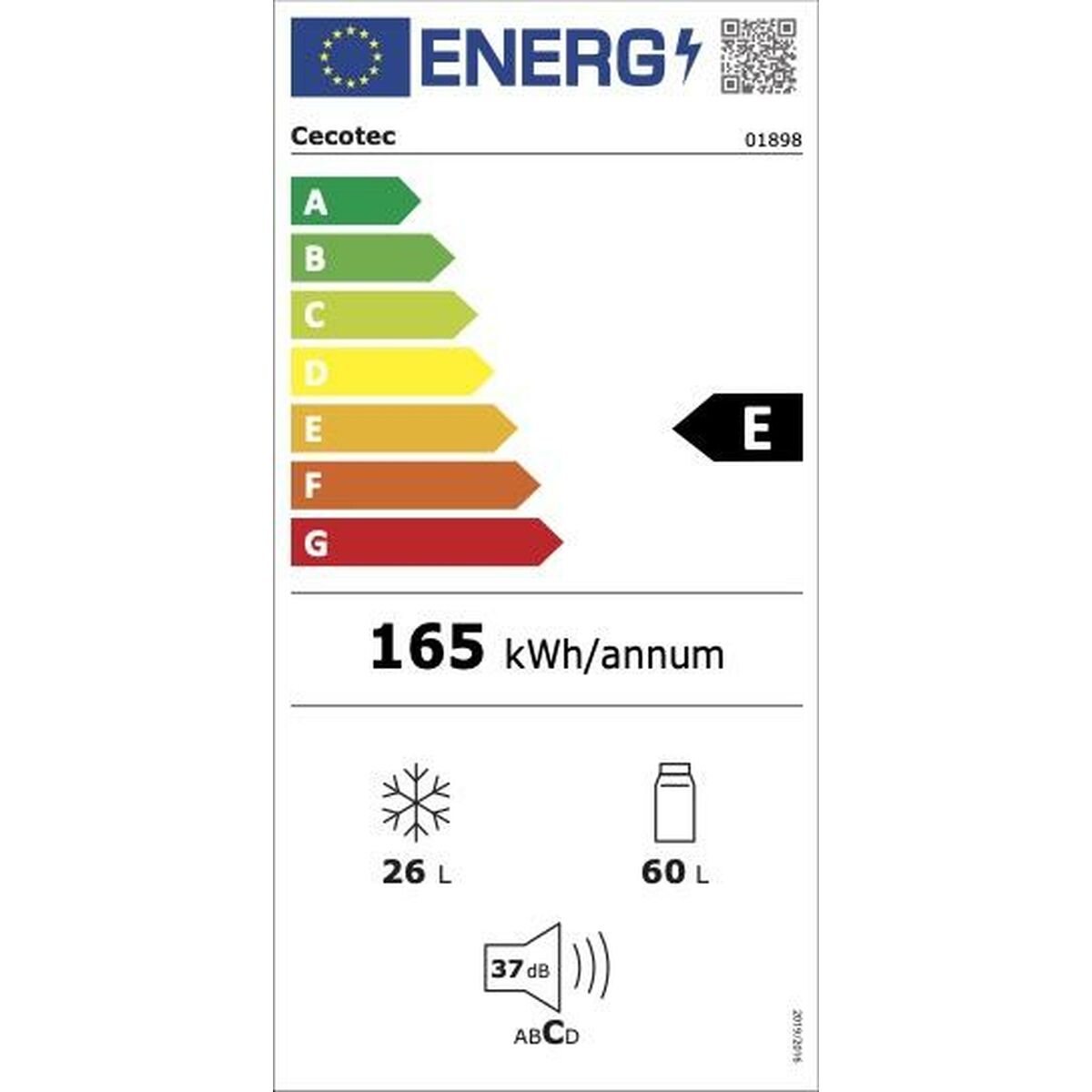 Šaldytuvas Cecotec CoolMarket 2D Origin 86 Blue E Šviesiai mėlyna