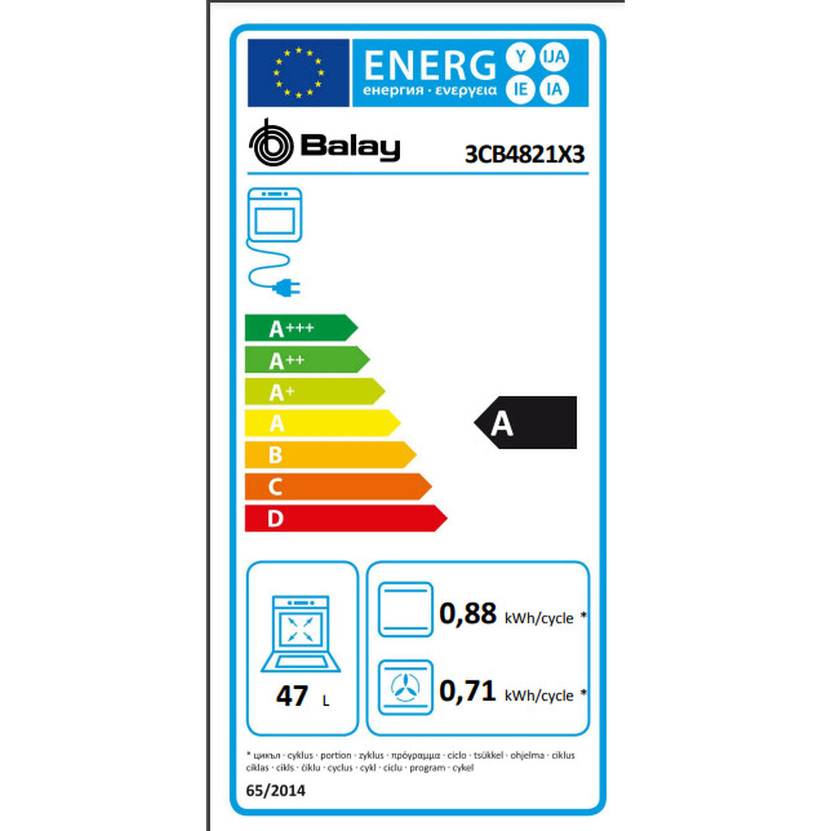 Orkaitė Balay 3CB4821X3 2990 W 47 L