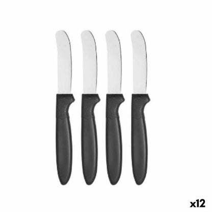 Peilių rinkinys Kinvara CN-KT172244E Juoda Sidabras Nerūdijantis plienas Plastmasinis 17 cm (12 vnt.)