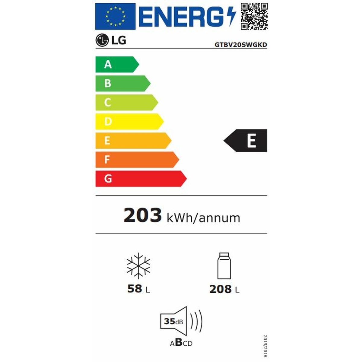 Kombinuotas šaldytuvas LG GTBV20SWGKD