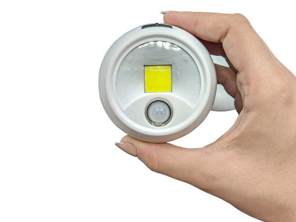 Led lempa cob 360 baterija veikia magnetas belaidis judesio jutiklis naktį