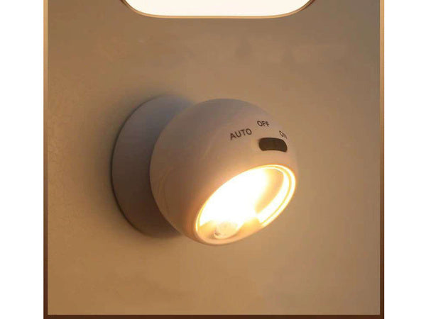 Led lempa cob 360 baterija veikia magnetas belaidis judesio jutiklis naktį