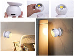 Led lempa cob 360 baterija veikia magnetas belaidis judesio jutiklis naktį