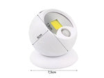 Led lempa cob 360 baterija veikia magnetas belaidis judesio jutiklis naktį