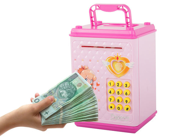 Pinigų dėžutė kasos aparato kodas banknotai monetos pinigai pin kodas, Rožinė, Szín, Rózsaszín