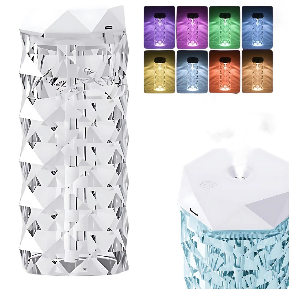 Oro drėkintuvas oro difuzorius aromaterapijos rūkas usb rgb kristalas