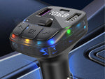 Automobilių mp3/wma transmitteris 2xusb + usb c bluetooth 5.3 led qc 3.0