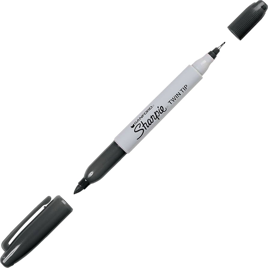 Permanentinis markeris Sharpie Twin Tip 09-811100 (Juodas, 1mm / 0.5mm dvipusis)