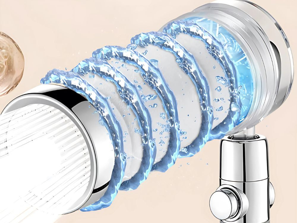 Dušo ragelis su keičiamu turbo filtru ir ventiliatoriumi