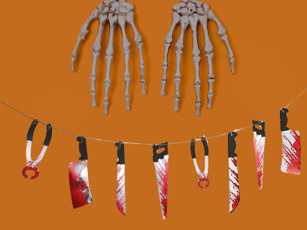 Halloween girland 2m taskiniai įrankiai taskiniai halloween dekoracija
