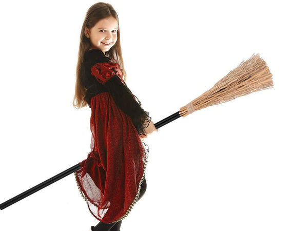 Raganų šluota raganų ragana baba yaga juoda 90cm, skirta helovinui ir kalėdoms xxl