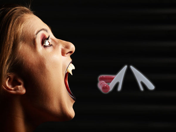 Vampyras drakula vilkolakis rinkinys helovino dirbtiniai dantys su netikru krauju