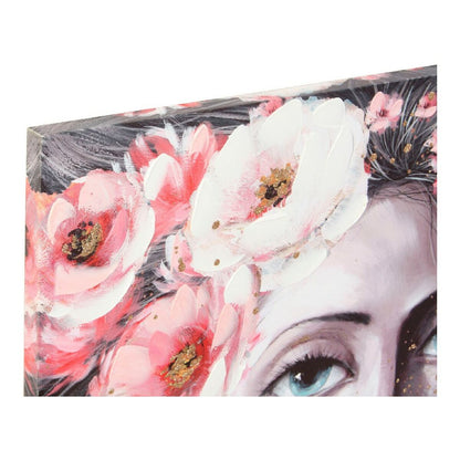 Paveikslas DKD Home Decor Girl Gėlės 120 x 3 x 80 cm Šiuolaikiškas (2 vnt.)