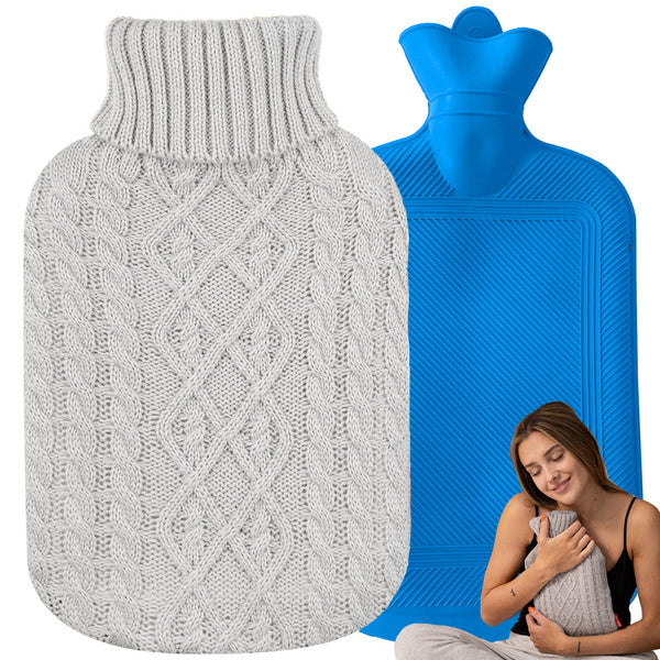 Guminis termoforas su megztu dėklu (2L, modelis 3)