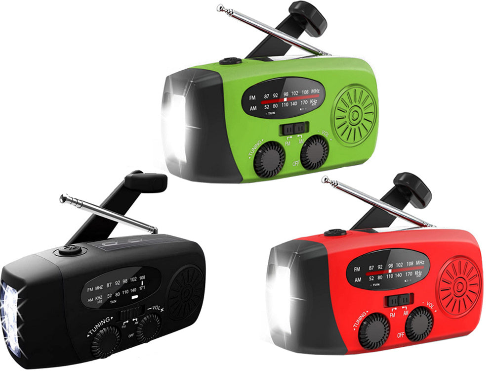 Radijo žibintuvėlis įkraunamas saulės dinamo alkūninis powerbank usb avarinis