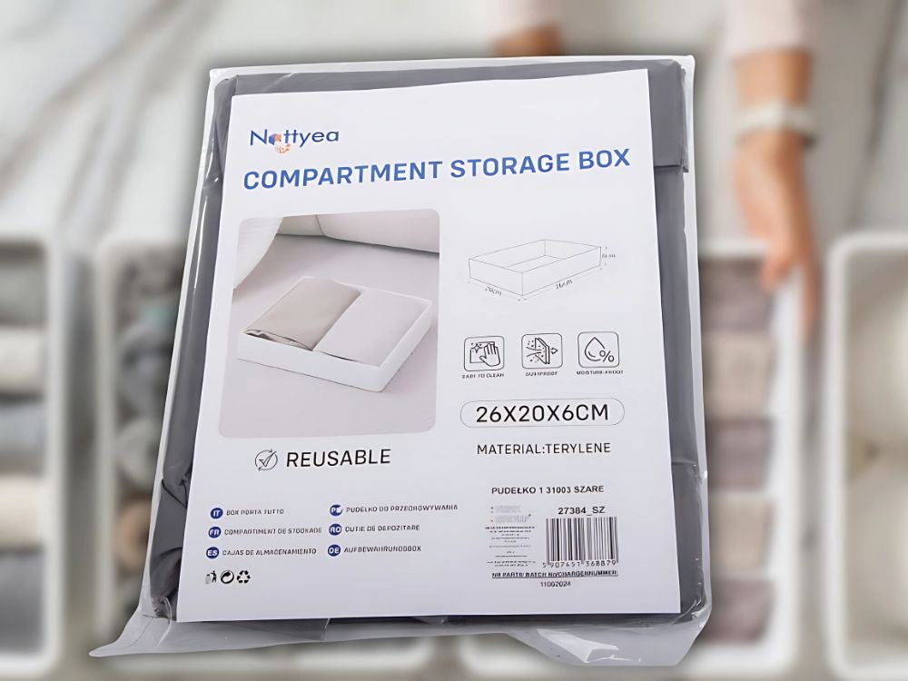 Drabužių organizatorius apatinių drabužių spintos stalčiui pilkas universalus, Pilka, Szín, Szürke