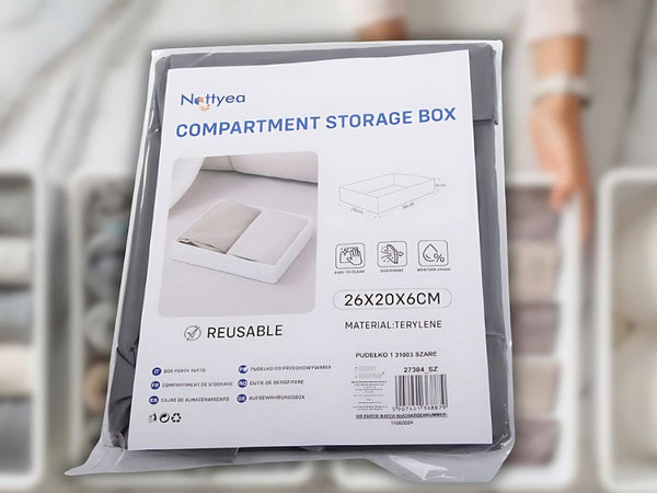 Drabužių organizatorius apatinių drabužių spintos stalčiui pilkas universalus, Pilka, Szín, Szürke