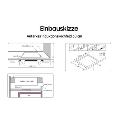 Indukcinė kaitlentė Samsung NZ64M3NM1BB 60 cm 7200 W