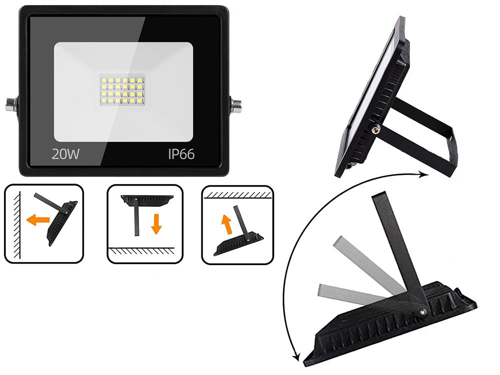 LED halogeninis prožektorius 20W (lauko, IP66, 6000K)