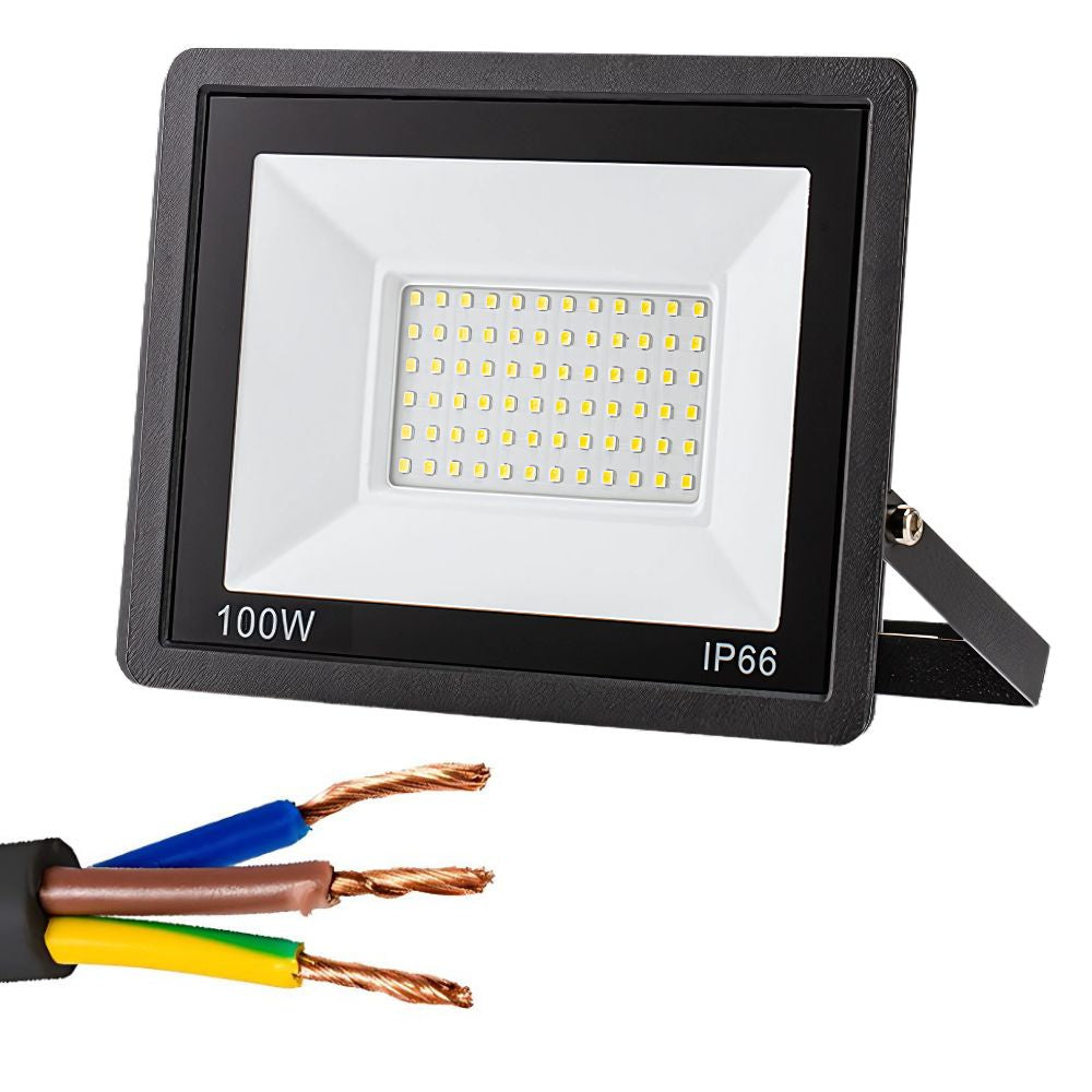 LED halogeninis prožektorius 100W (lauko, IP66, 6000K)