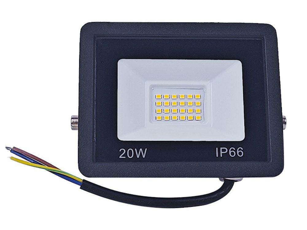 LED halogeninis prožektorius 20W su jutikliu (6000K, IP66)