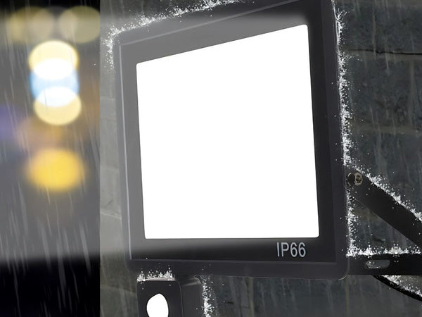 LED halogeninis prožektorius 20W su jutikliu (6000K, IP66)