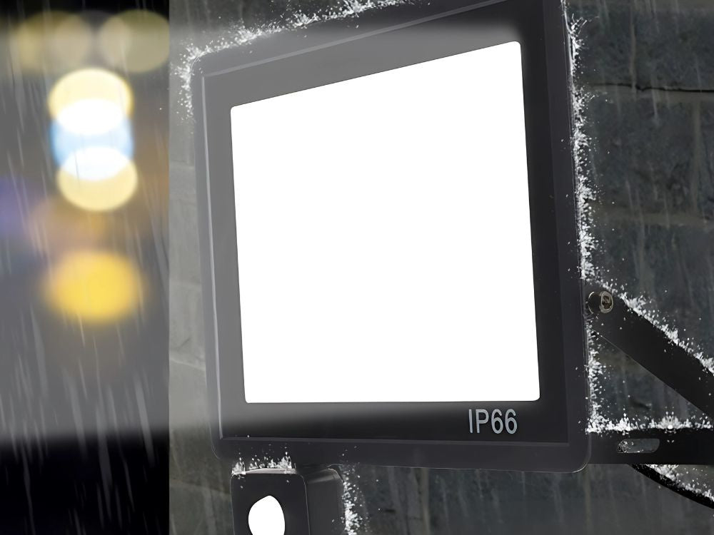 LED halogeninis prožektorius 20W su jutikliu (6000K, IP66)