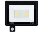 LED halogeninis prožektorius 100W su jutikliu (6000K, IP66)