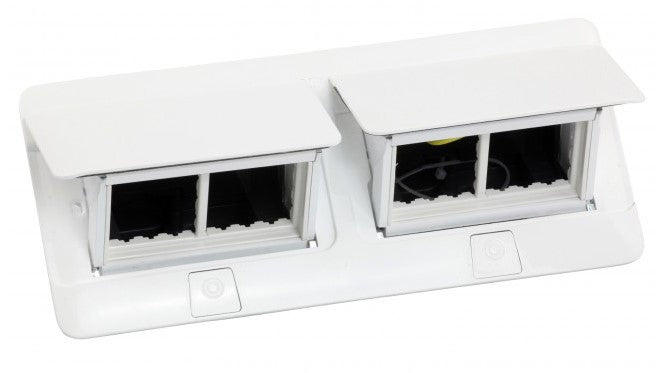 Įleidžiama modulinė dėžutė 2x4 mod. Legrand 654004 (metalinė, balta)