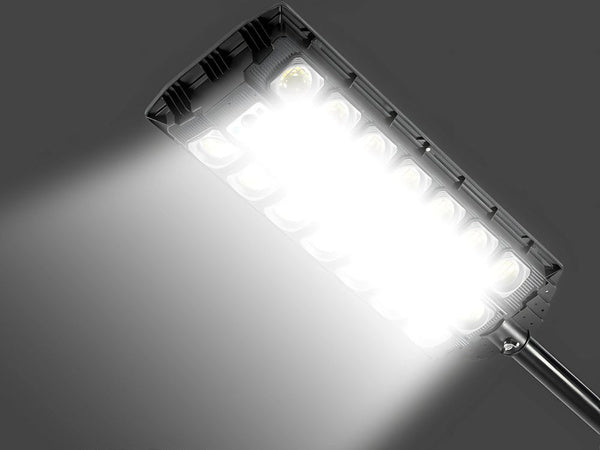 Led saulės gatvės lempa su nuotolinio valdymo pulteliu galingas vandeniui atsparus ip65 judesio jutiklis