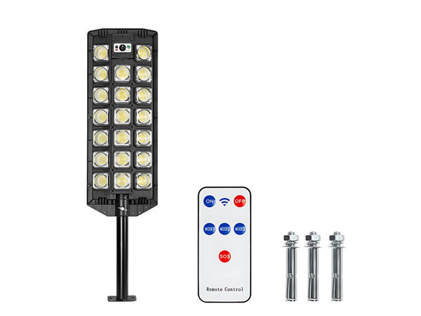 Led saulės gatvės lempa su nuotolinio valdymo pulteliu galingas vandeniui atsparus ip65 judesio jutiklis
