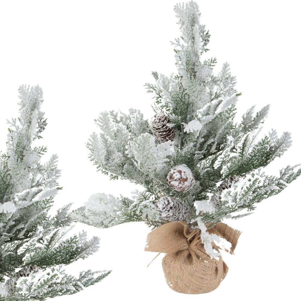 Dirbtinė kalėdų eglutė sniegas mažas 45cm dekoratyvinis stalas storas snieguotas