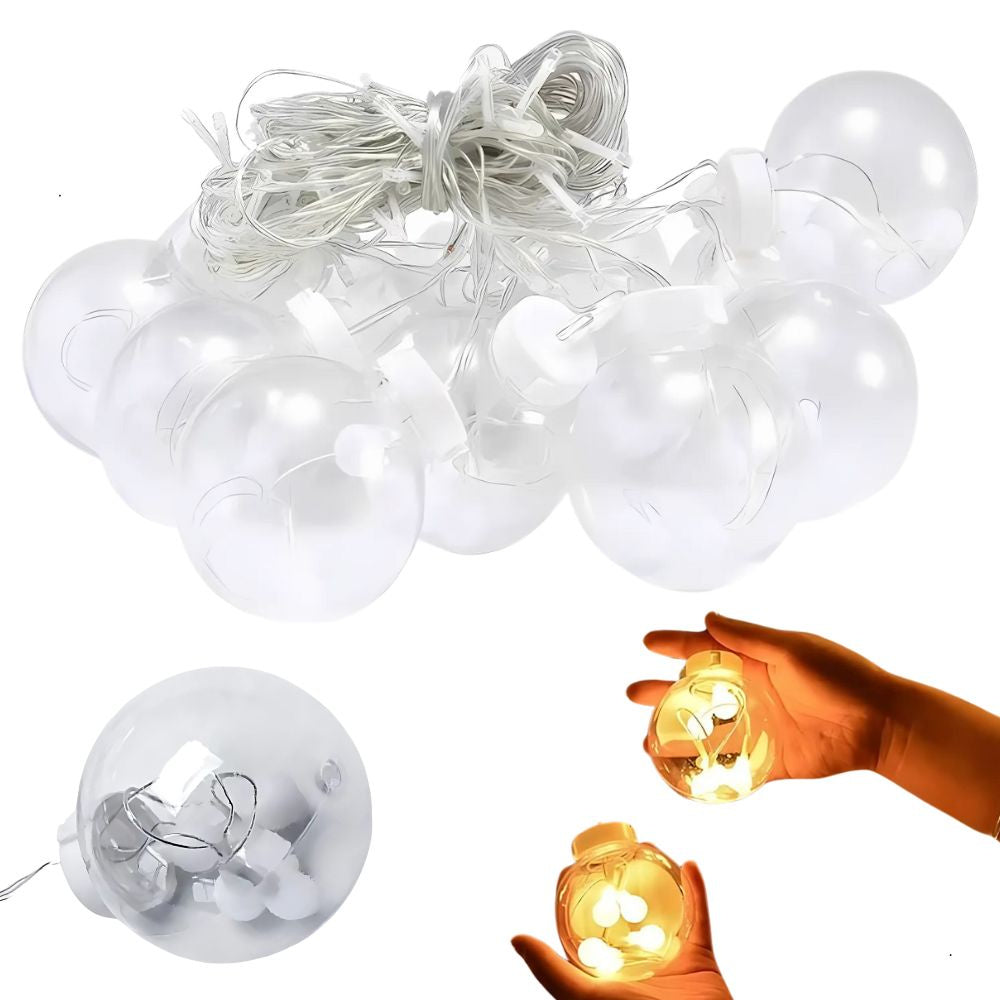 Šviesos užuolaida šventinė girlianda bauble dekoravimas 138 vadovaujama šilta spalva ip44