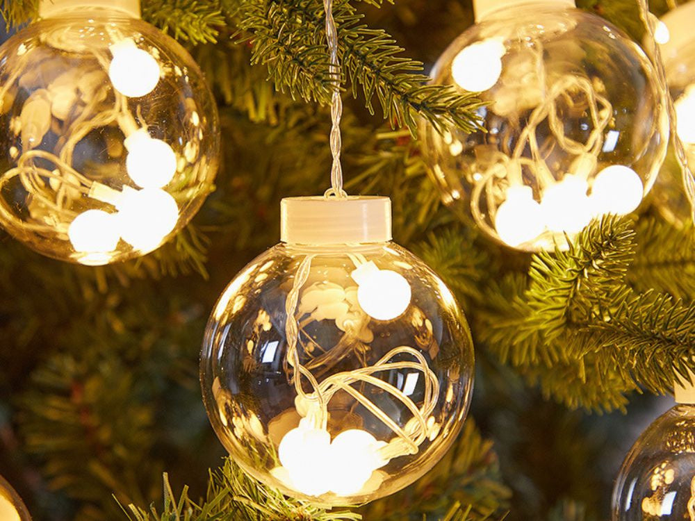 Šviesos užuolaida šventinė girlianda bauble dekoravimas 138 vadovaujama šilta spalva ip44