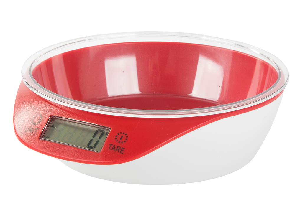 Elektroninė kirbinė svarstyklė su nuimamu dubenėliu 5kg/1g skaitmeninės precizinės svarstyklės, Raudona, Szín, Piros