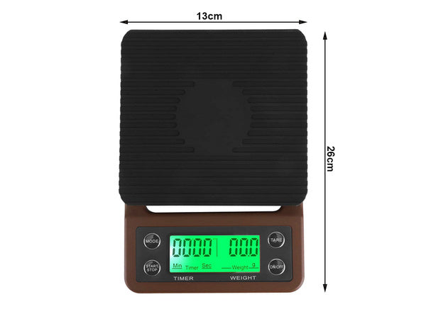 Elektroniniai kavos svertai elektroniniai tikslai 5kg 0,1g, Ruda, Szín, Barna