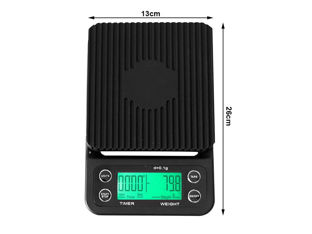 Elektroniniai kavos svertai elektroniniai tikslai 5kg 0,1g, Juoda, Szín, Fekete