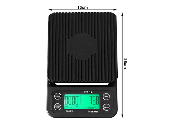 Elektroniniai kavos svertai elektroniniai tikslai 5kg 0,1g, Juoda, Szín, Fekete