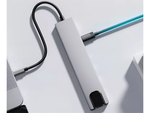 8-in-1 HUB adapteris: 2x USB-C, 2x USB, HDMI, SD, RJ45