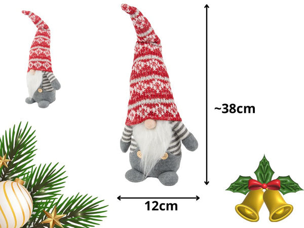 Kalėdinis ghost pilkas nykštukas su eglute ir barzda 38cm minkštas, Pilka, Szín, Szürke