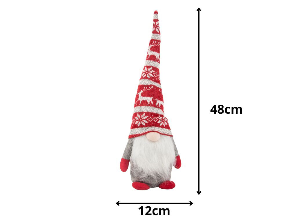 Kalėdinis ghost pilkas nykštukas su eglutės barzda 48cm minkštas, Pilka, Szín, Szürke