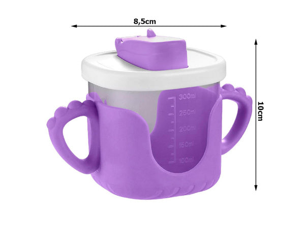 Kūdikių gertuvė su silikoninėmis rankenėlėmis (300 ml, su šiaudeliu)